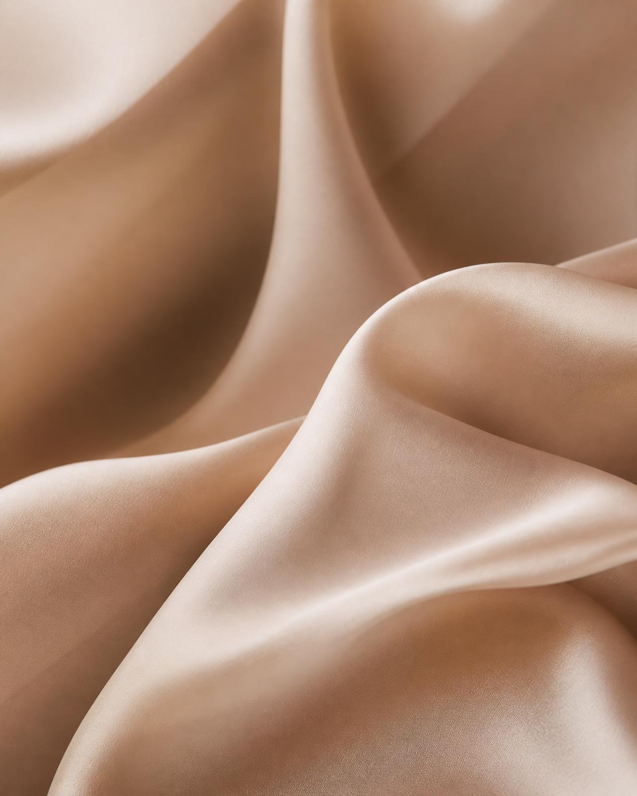 Drapé de soie beige aux courbes douces